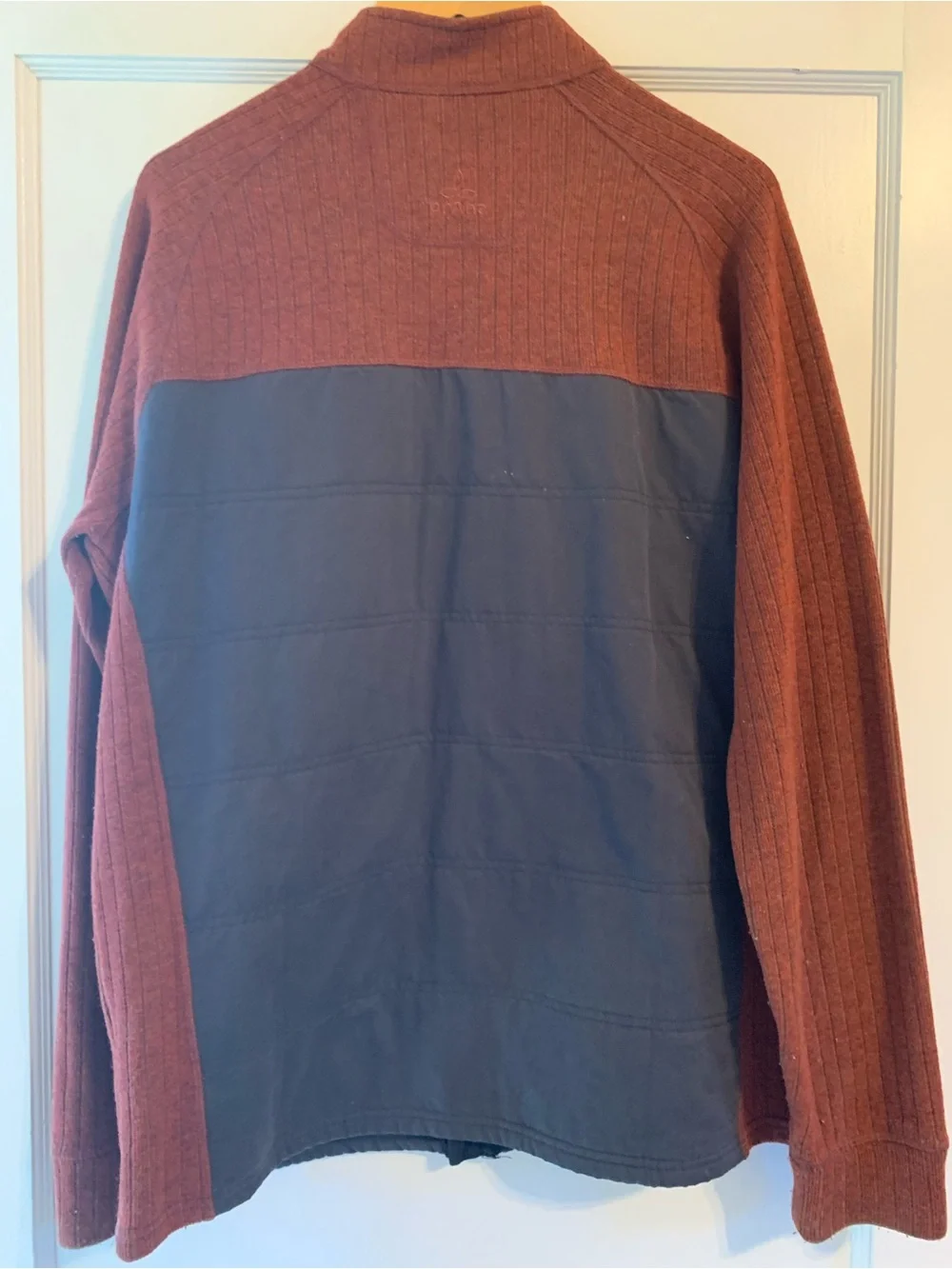 Prana Men's Rust & Charcoal Wool Sweater Jacket